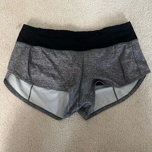 Lululemon Speed Up Low rise 2.5” Grey Shorts